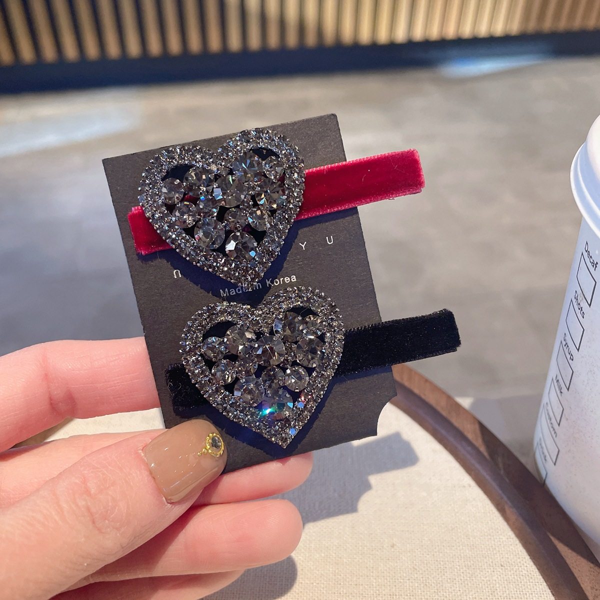 轻奢满钻爱心侧边夹鸭嘴夹复古丝绒感一字夹时尚百搭刘海夹子,饰品/流行首饰/时尚饰品新,民族风发饰,淘宝优惠券,粉丝福利购,淘宝优惠卷