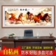 自粘壁画八骏图装 饰画客厅办公室八骏马墙贴马到成功挂画字画贴画