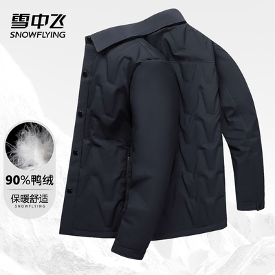 雪中飞男士羽绒服翻领波浪纹