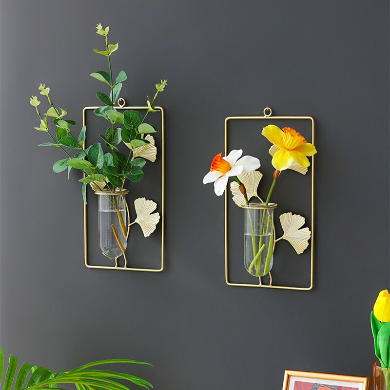 办公室墙面墙f上水培花瓶绿植壁挂客厅电视背景墙装饰品植物挂件