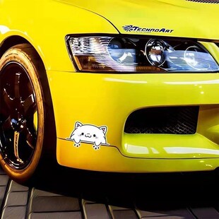 可爱猫咪车贴小猫趴窗个性汽车贴纸油箱车窗贴创意摩托电动车身贴