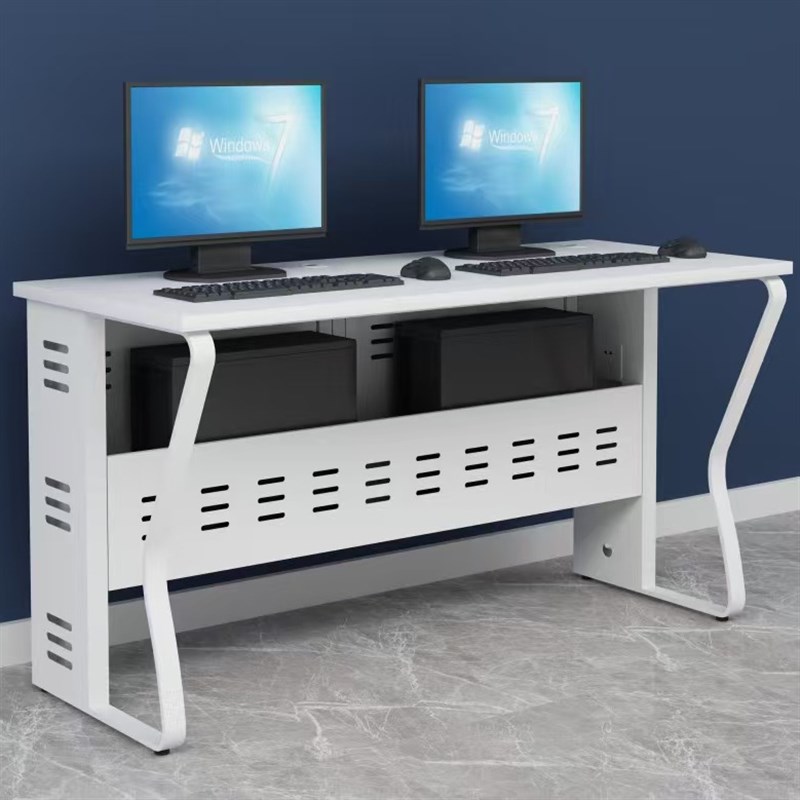 微机室双人电脑桌云桌面一体机并排台式实训室机房电脑桌单位机房