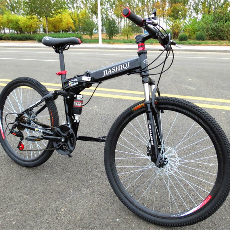 折叠山地车双减震男女式赛车双减震单车一体刀轮越野30变速自行车