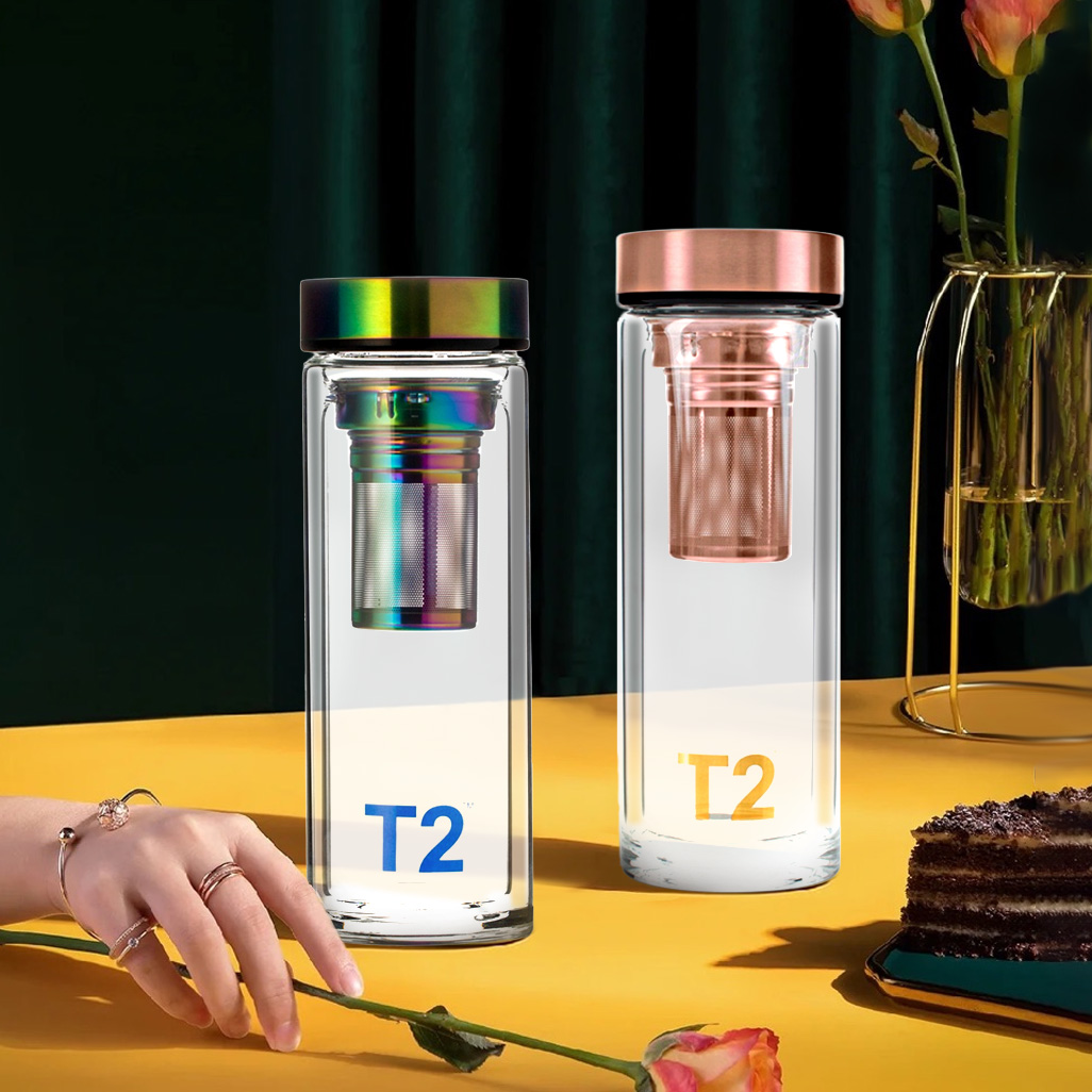 T2高档双层玻璃保温杯轻奢简约