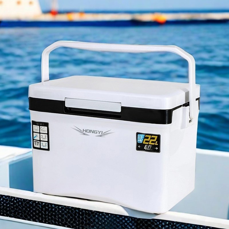 22L海钓保温箱冷藏箱PU活虾钓鱼箱户外便携增氧孔可坐保鲜箱10-85