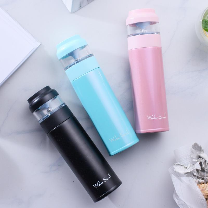 双层不锈钢陶瓷内胆杯骨瓷保温杯男士女茶水分离泡茶杯便携过滤水