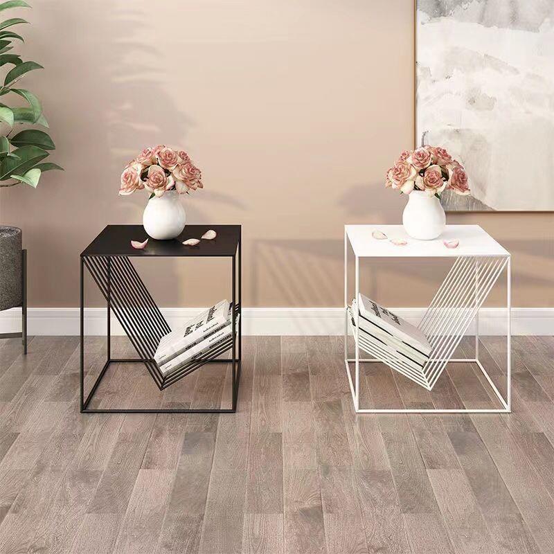 【促销处理】北欧茶几铁艺床头柜边柜现代简约简易正方形茶几