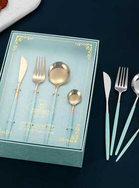 跨境葡萄牙4主件不锈钢餐具套装酒店西餐具刀叉勺子24件餐具礼品