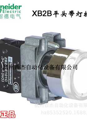 平头带灯按钮XB2BW31B1C, 白色 24V AC/DC 1NO