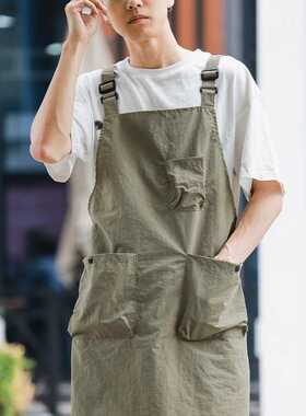 日式防泼水印字围裙餐饮宠物咖啡厅画画酒店理发师工作服男女