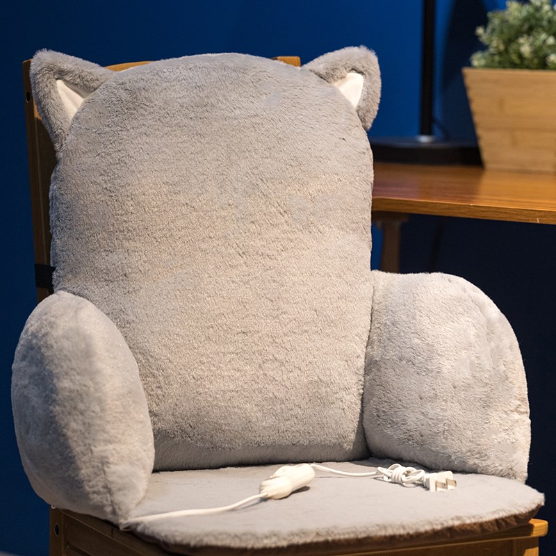冬季办公室座椅加热坐垫靠背一体椅子垫学生宿舍坐靠护腰屁股垫子