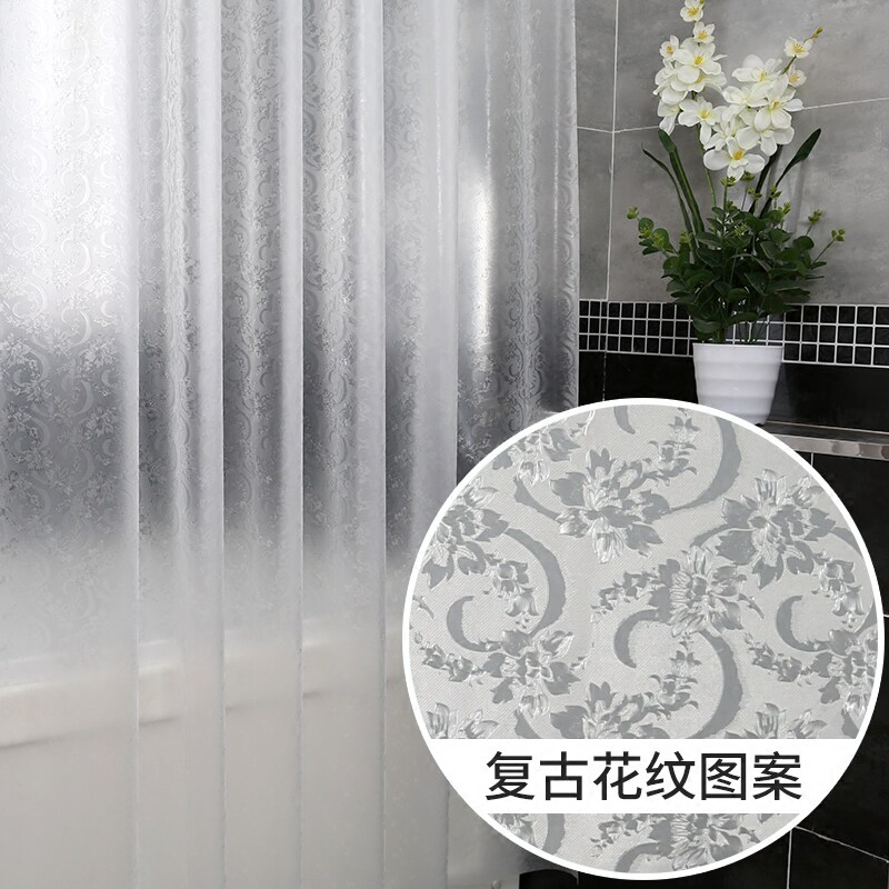 比非勒浴帘套装免打孔浴室防水浴帘子加厚挂帘卫生间隔断拉帘