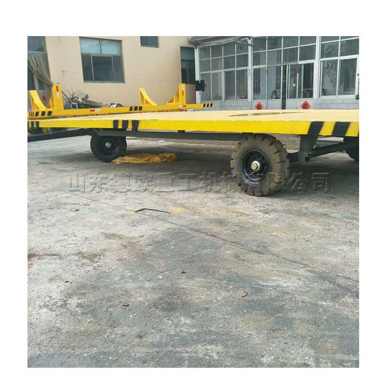 大型仓库运货平板拖车 青岛港口用集装箱装卸车 四轮转向设备