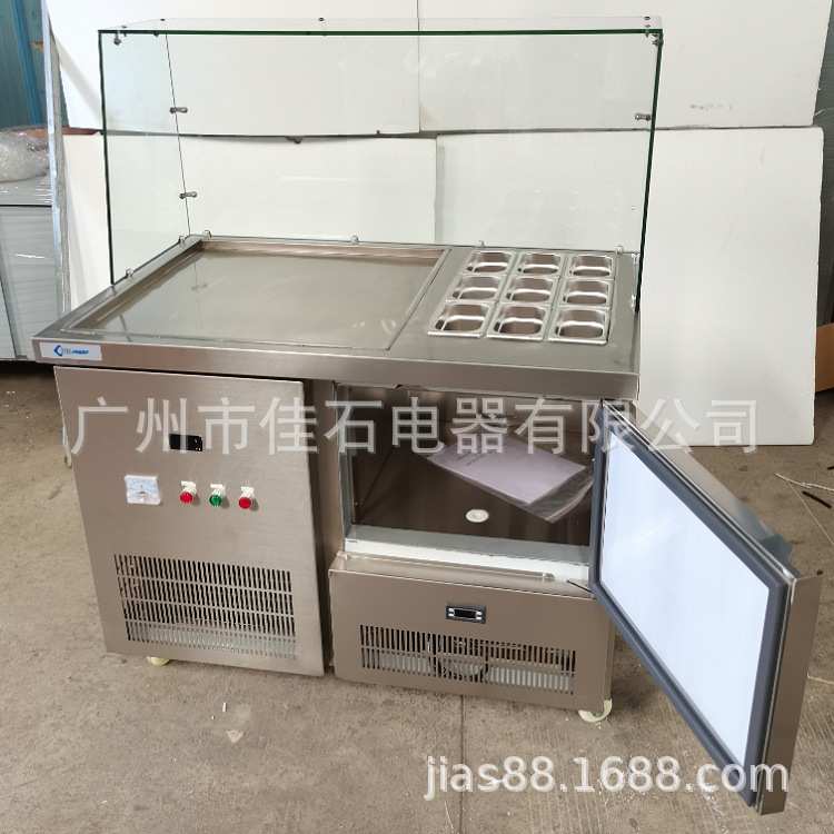 2025新款 泰式酸奶机 单锅6桶炒冰机 110V冰箱 炒冰淇淋卷机厂家