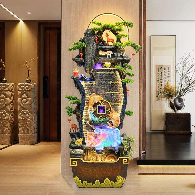 水幕墙流水屏风隔断摆件户外庭院喷泉景观公司酒店假山鱼池装饰