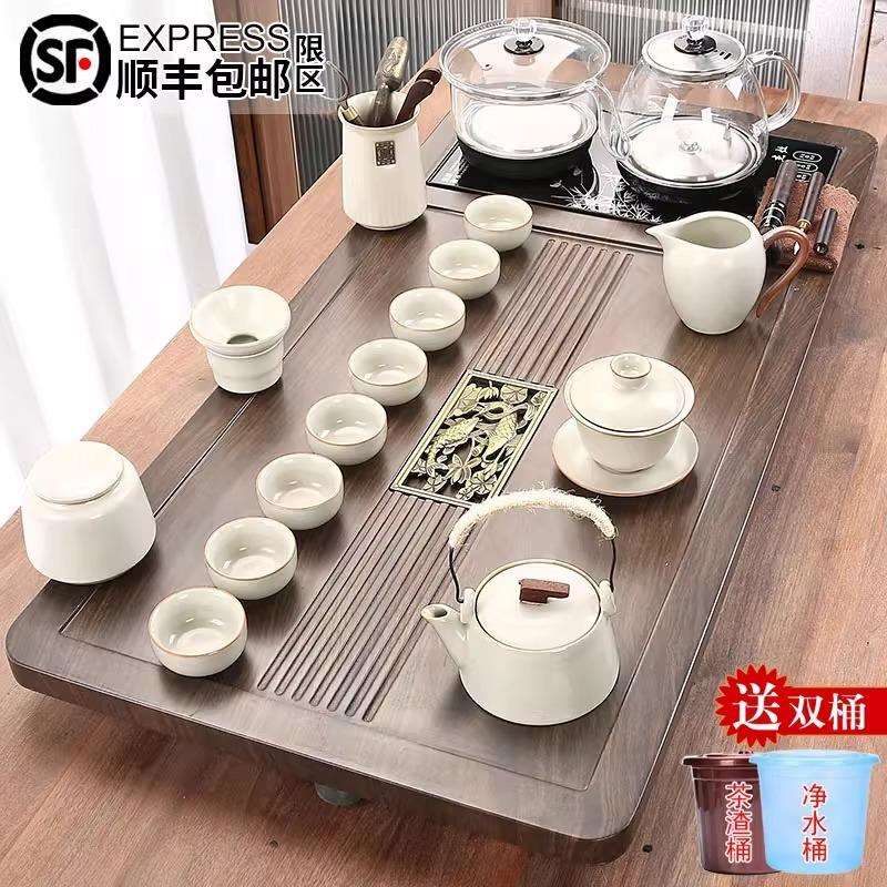 茶具套装全自动一体茶盘带烧水壶四合一泡茶台家用新款大号茶海