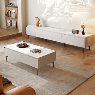 双虎悬空电视柜现代简约岩板茶几客厅2024新款家用小户型23102