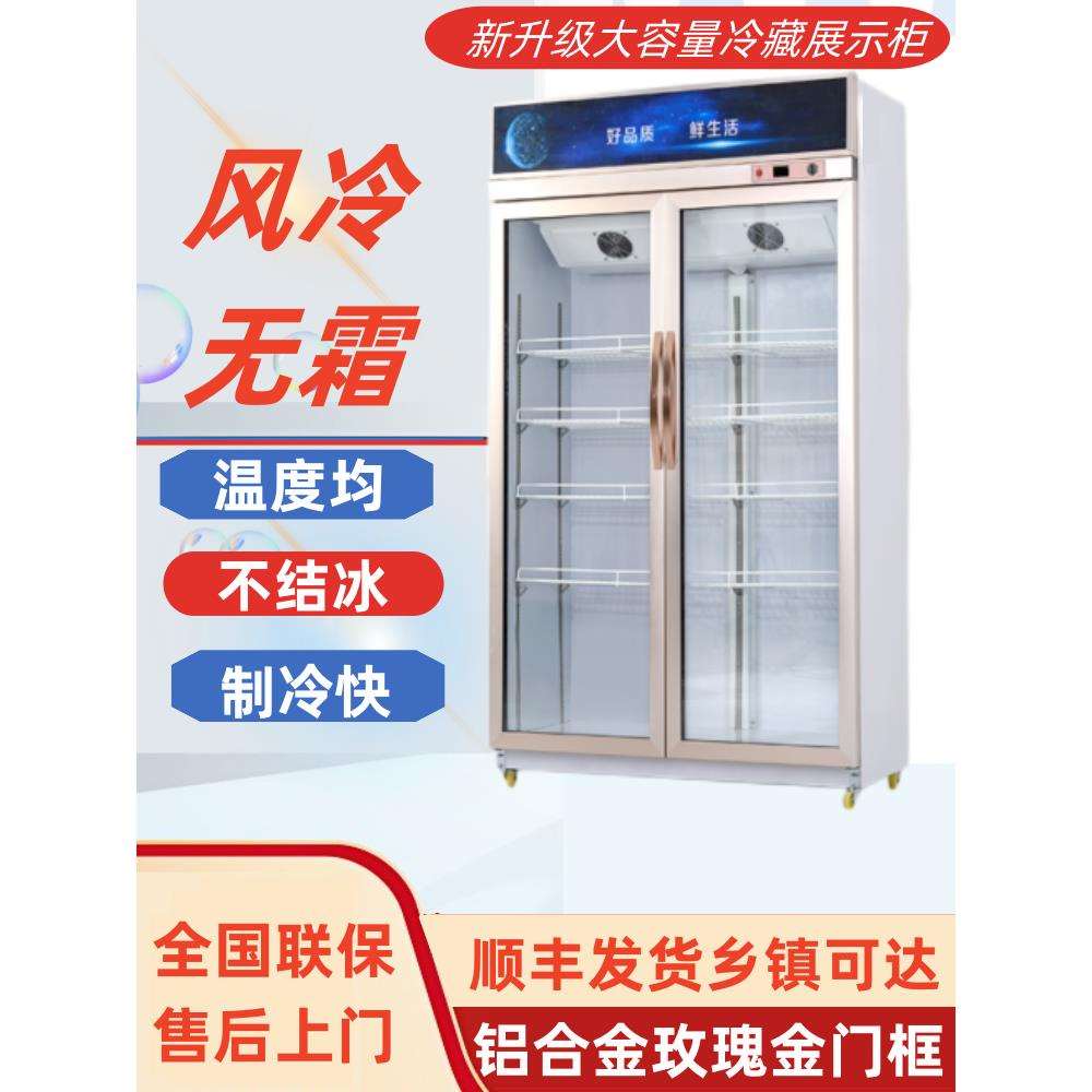 冷藏柜 展示柜 保鲜柜 立式双门铜管商用饮料冷饮蔬菜水果柜冰柜