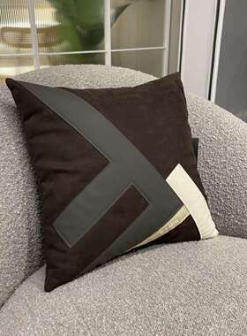 FD芬di抱枕拼皮字母抱枕绣字家现代轻奢橙色沙发抱枕别墅酒店客厅