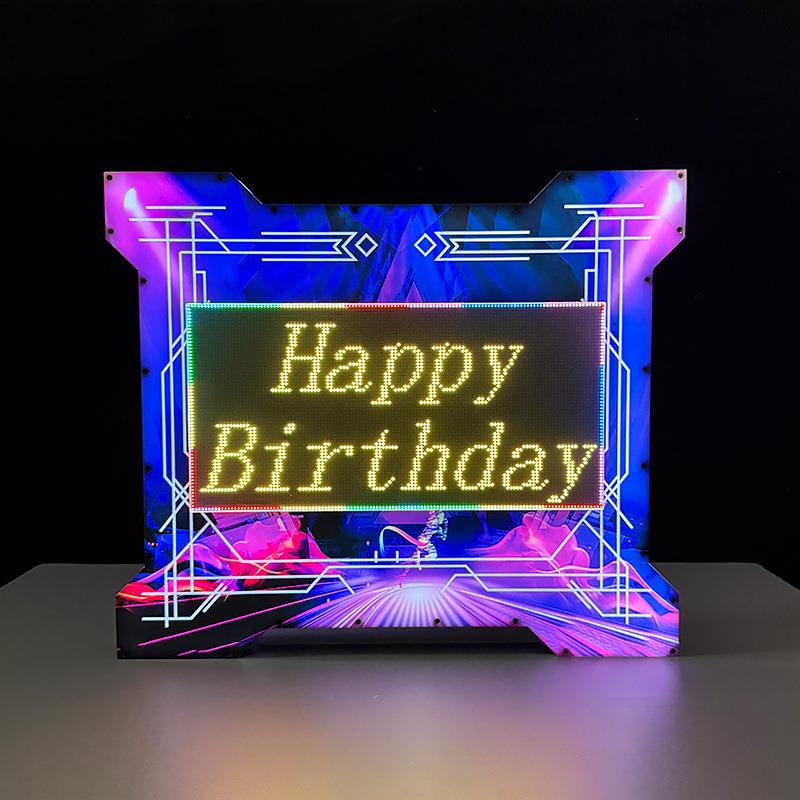 LED屏幕发光手举牌编程滚屏广告牌子换字卡七彩光灯牌酒吧KTV灯箱