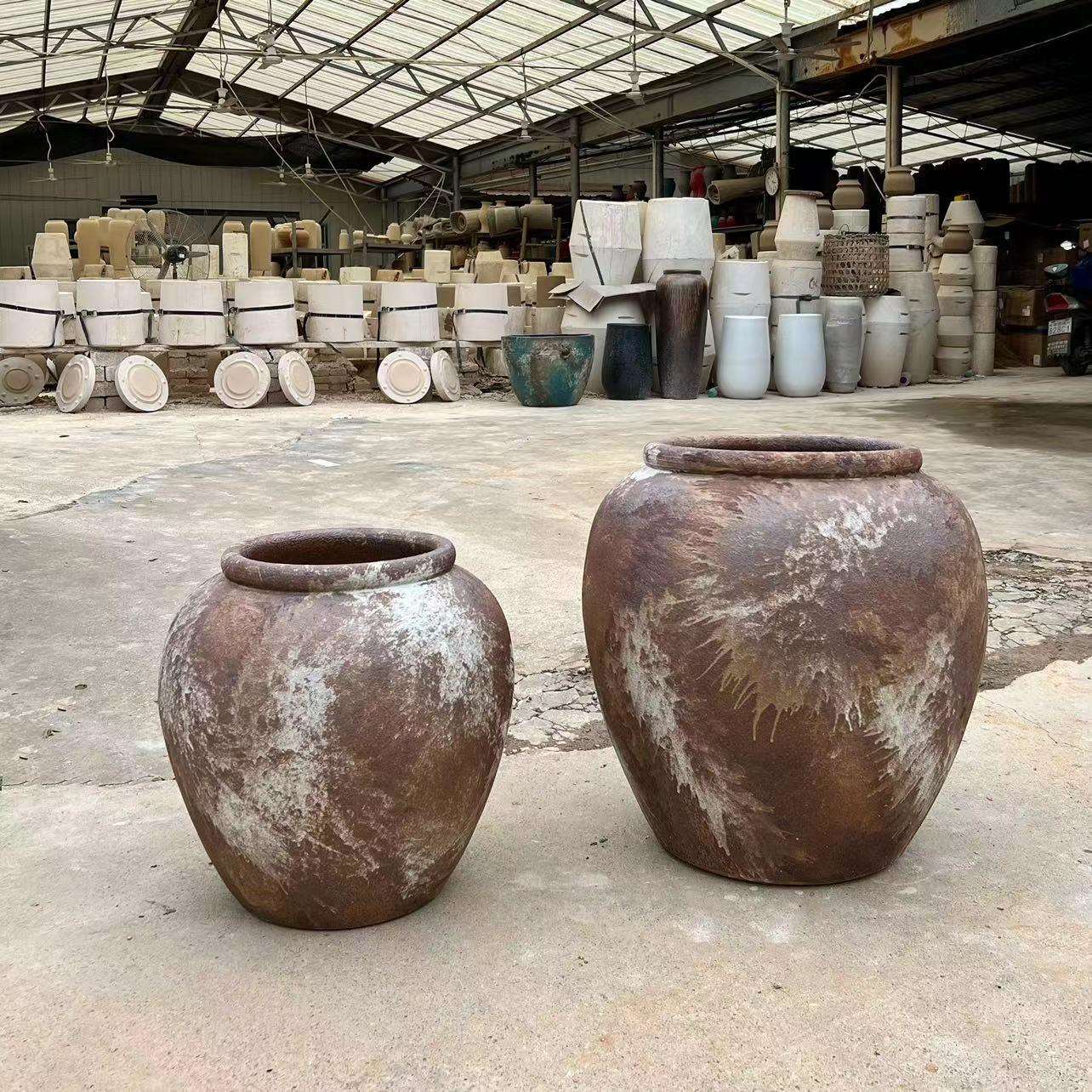 陶瓷大缸民宿庭院大口径花盆种绿植水培陶罐现代简约花瓶落地摆件