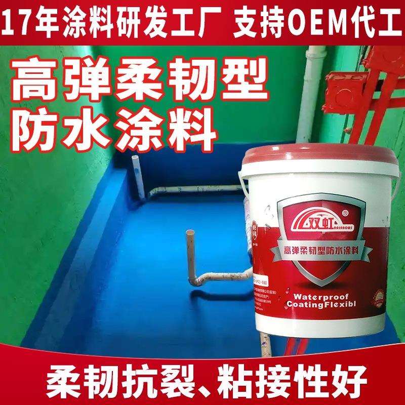 双虹屋顶大面积 卫生间楼顶聚合物水泥 高弹柔韧型防水涂料