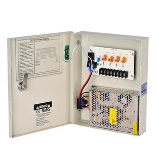 跨境热卖CE认证12V5A4路电源供应箱子集中供电电源盒安防电源铁箱