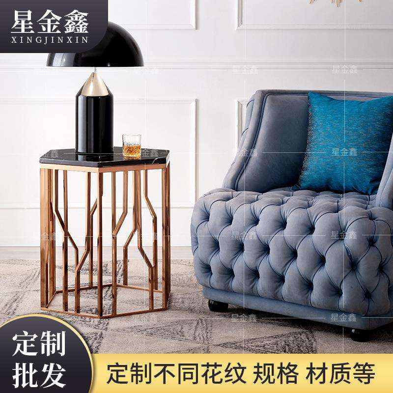 北欧岩板大理石沙发储物角几网红轻奢阳台小茶几现代简约边几