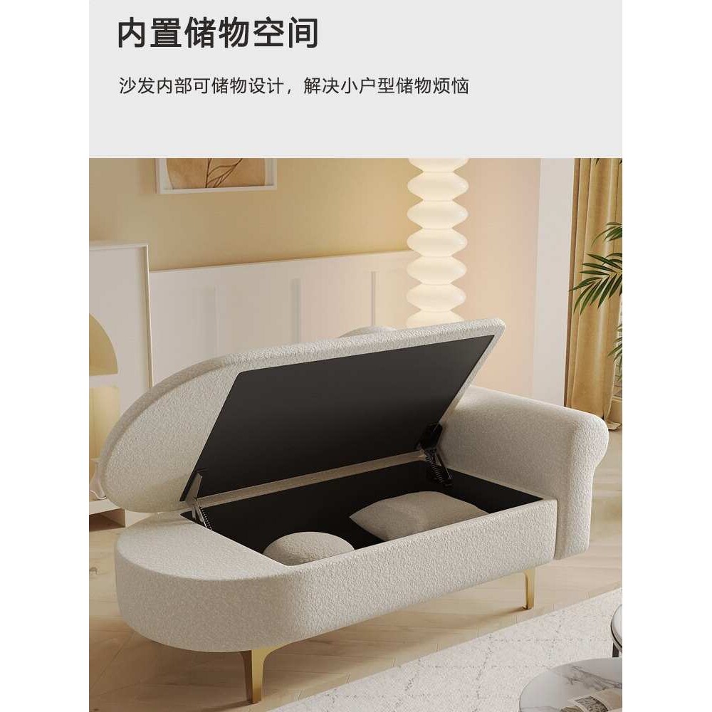 贵妃沙发欧式躺椅卧室迷你服装店休息小户型可储物单人贵妃椅现代