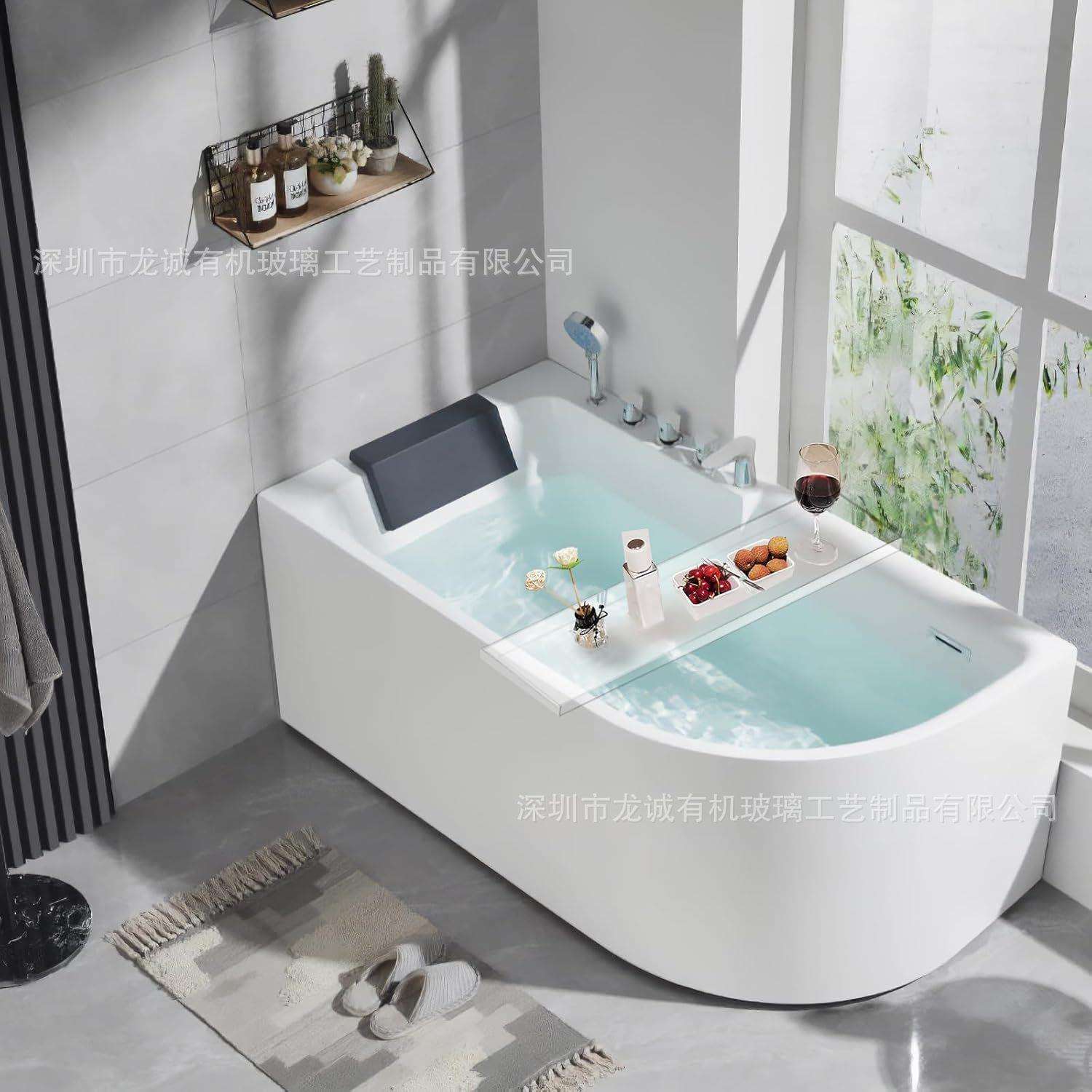 亚克力浴缸托盘家用透明卫生间防水沥水浴室手机收纳置物架浴室架