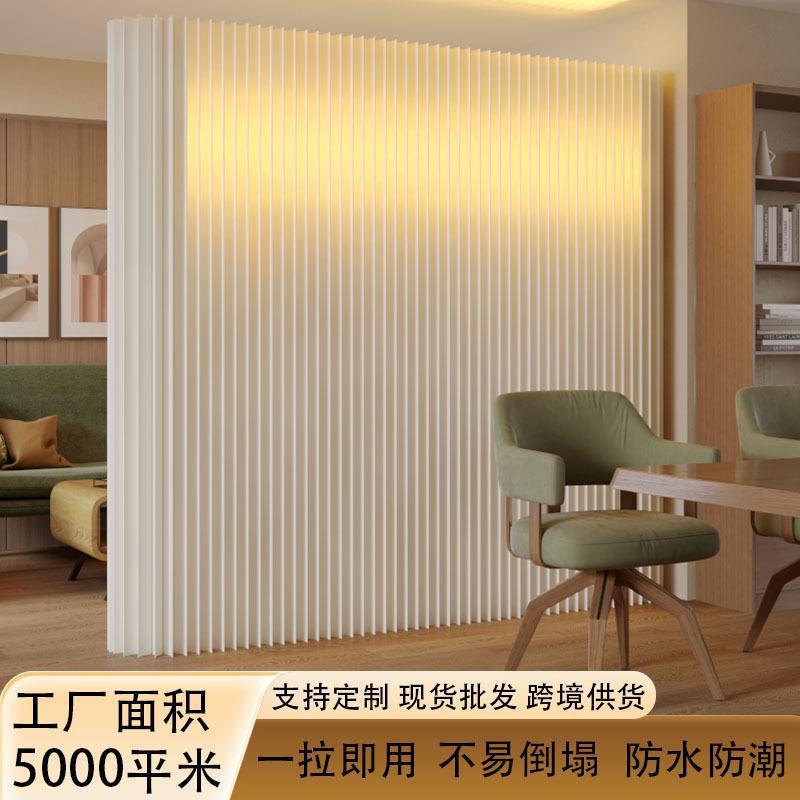 D发光纸墙屏风软隔断办公室商场服装店推拉墙可折叠移动免打孔