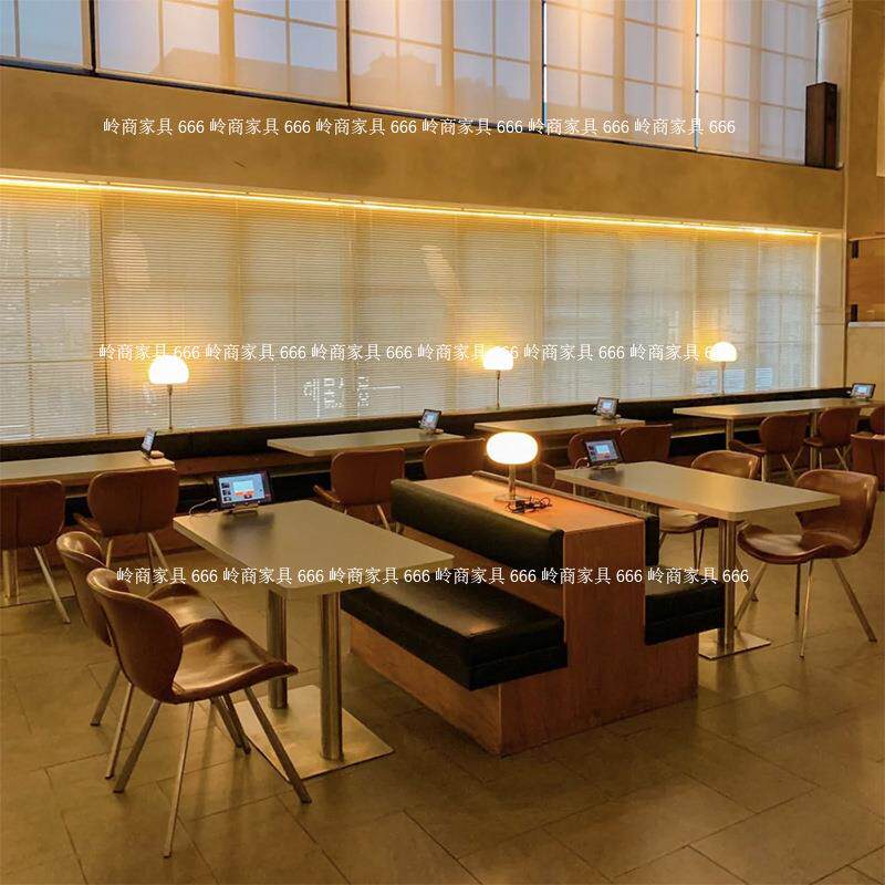 北欧简约休闲靠背餐椅复古咖啡厅奶茶店桌椅组合网红甜品店商用凳