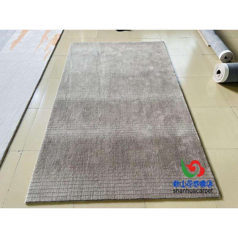 现代简约长方形格子中式手工腈纶客厅茶几沙发地毯客房卧室床前毯