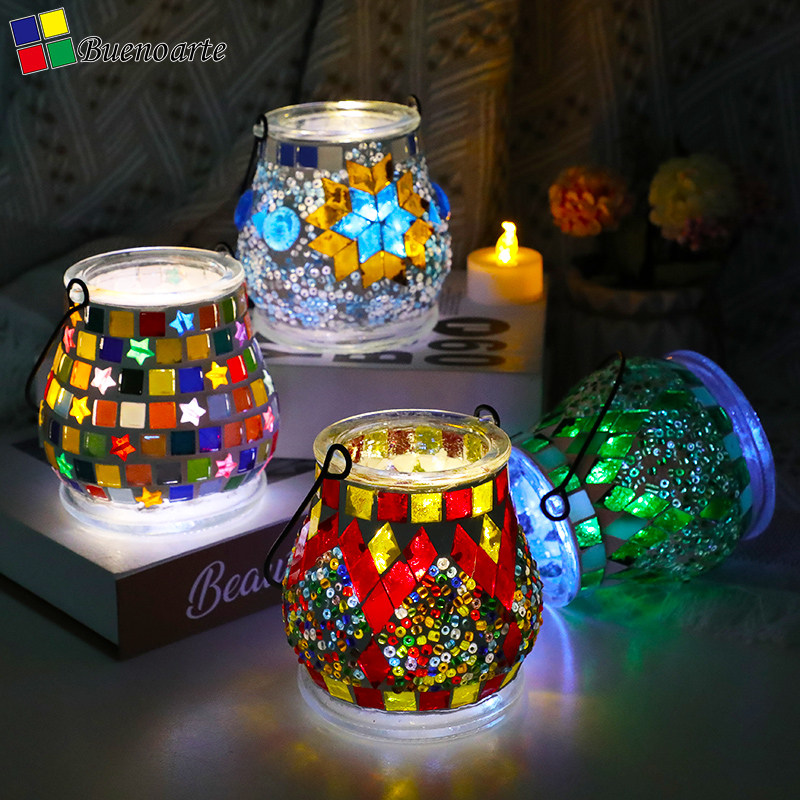 马赛克DIY土耳其提灯烛台材料包亲子烛台礼物创意儿童节手工活动