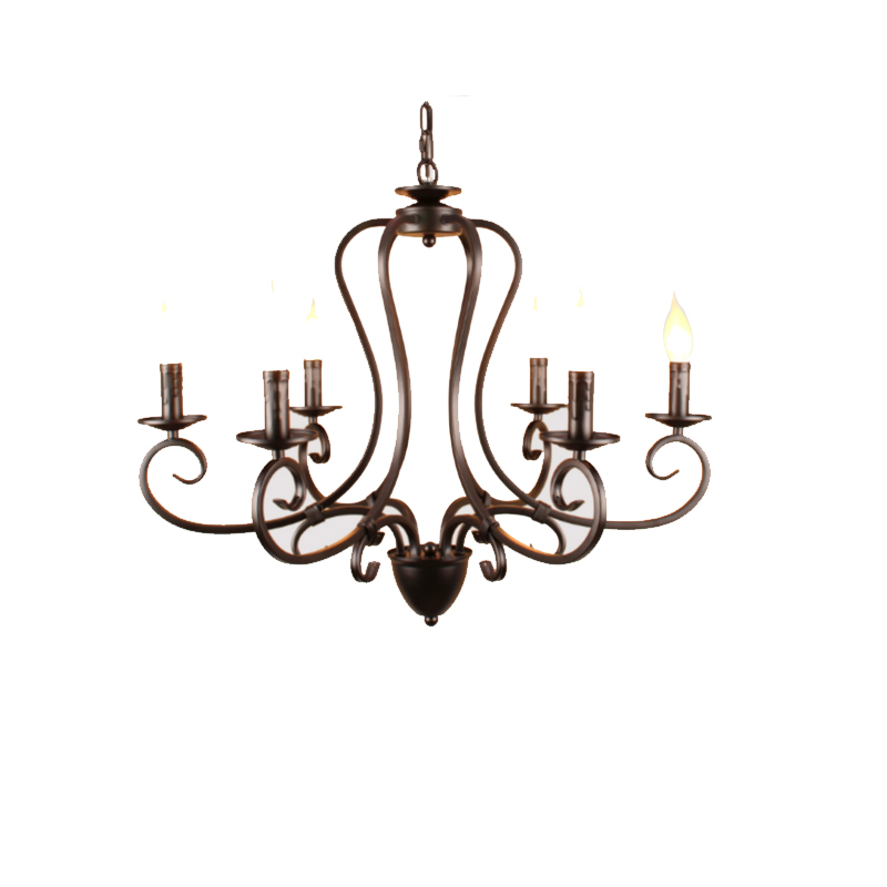 风格蜡烛吊灯客厅卧室餐厅吊灯简约铁艺书房蜡烛灯具吊灯