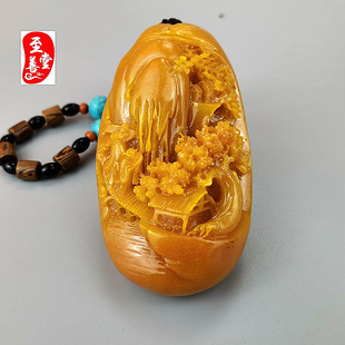 玉石原石黄龙玉仿寿山石雕田黄石手把件时来运转奇石观赏石