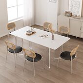 亚克力岩板餐桌小户型家用饭桌长方形现代轻奢简约悬浮岛台餐桌椅