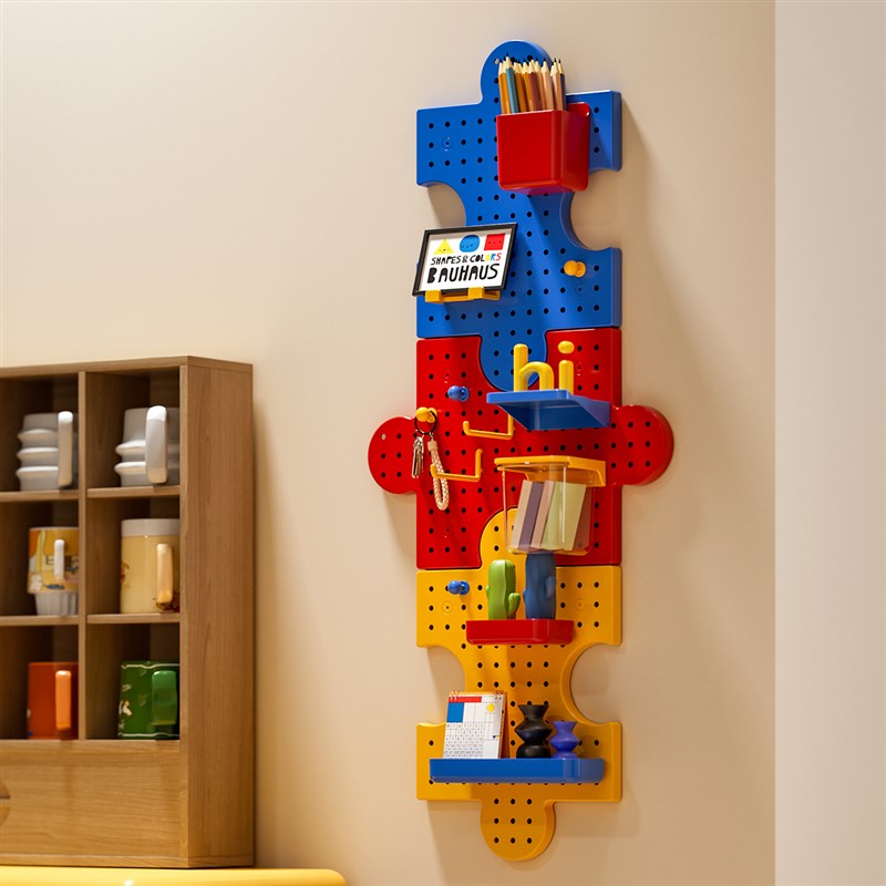 洞洞板置物架入户玄关造型墙布置钥匙挂钩装饰展示V收纳墙上置物