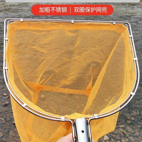 不锈钢实心圈双圈大物捞鱼网兜抄鱼捞虾清理垃圾小眼抄网配件渔捞
