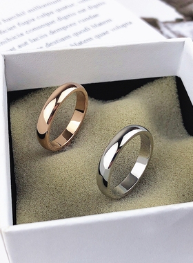 素圈装饰戒指女潮男光圈对戒情侣款男生单身戒食戒指.钛钢不褪色