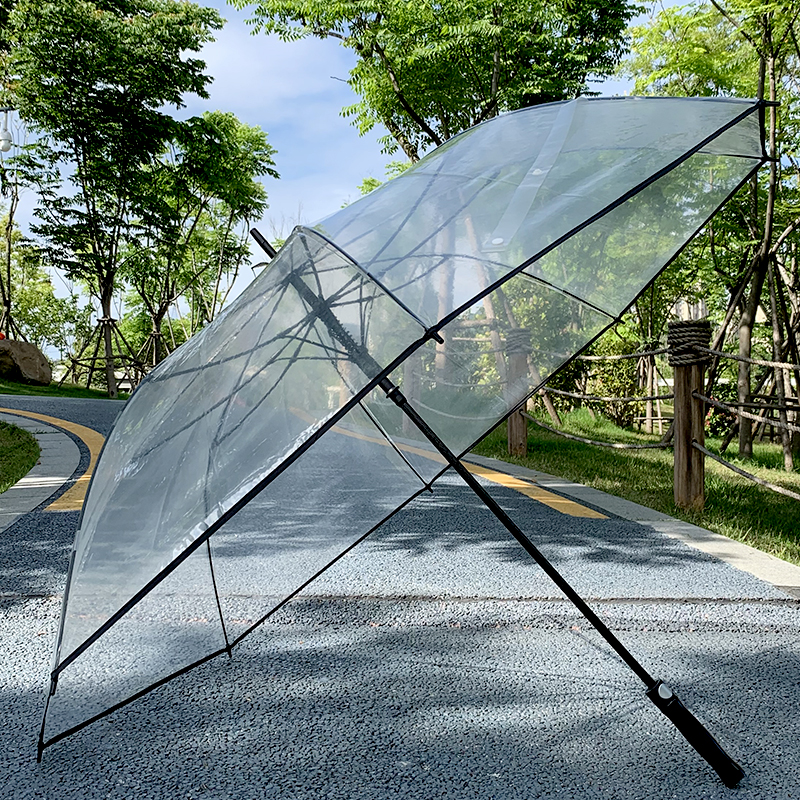 包邮巨大塑料f透明直柄加大抗台直径143cm纤维遮多肉送孩子车雨伞