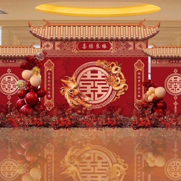 中式风超大气结婚现场背景墙布置回门宴答谢订婚仪式定制kt板装饰,节庆用品/礼品,装扮布置套餐,淘宝优惠券,粉丝福利购,淘宝优惠卷
