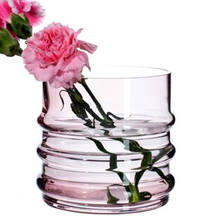 朗峰家居 LKG螺纹手作装饰玻璃花瓶 家居家装小花瓶彩色玻璃瓶