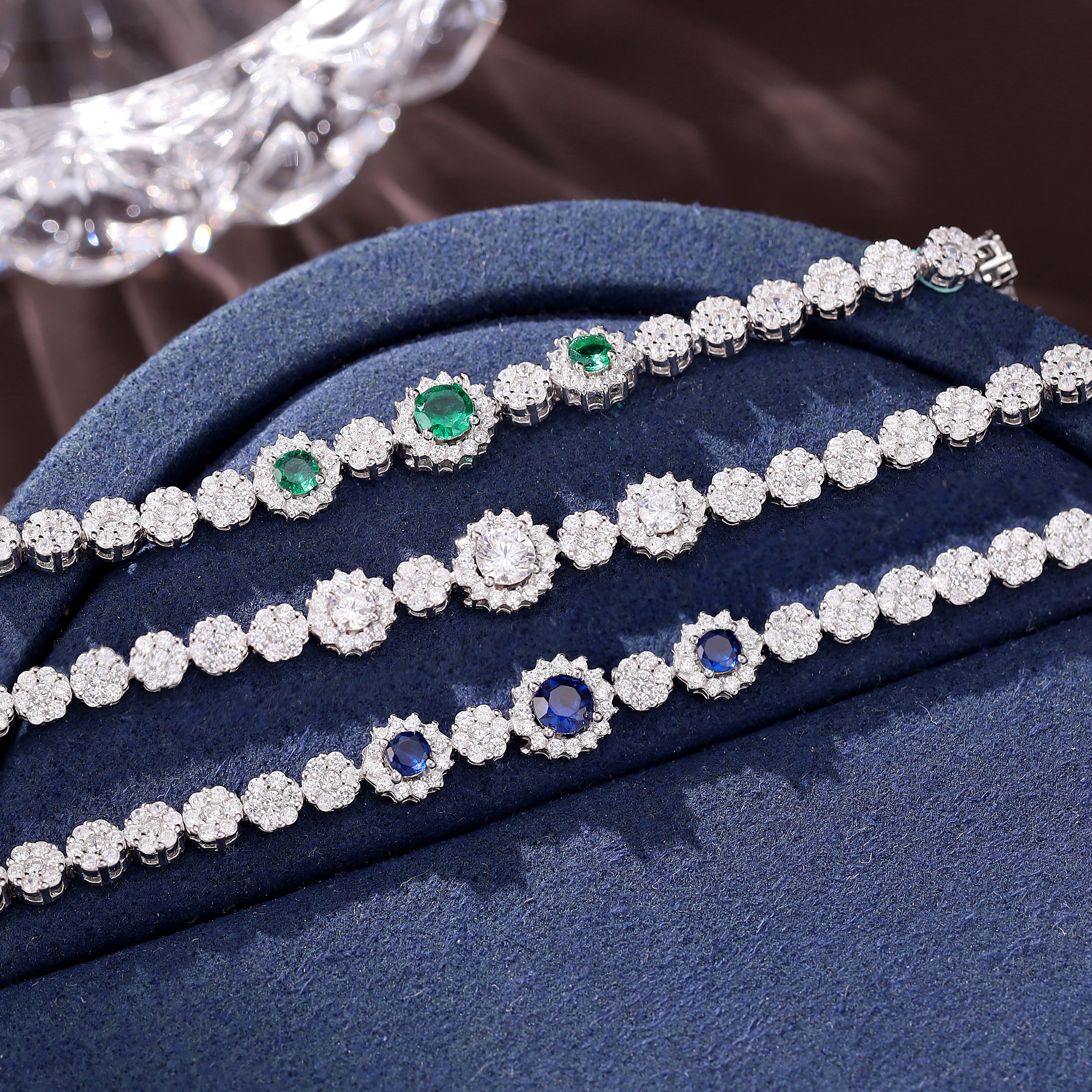 高端奢华满钻重工网球手链