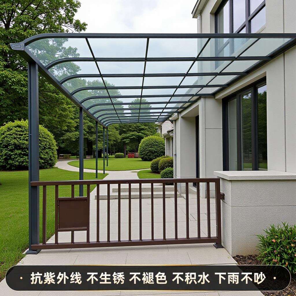 铝合金雨棚户外庭院家用别墅小区停车棚屋檐窗户阳台阳光棚遮阳棚