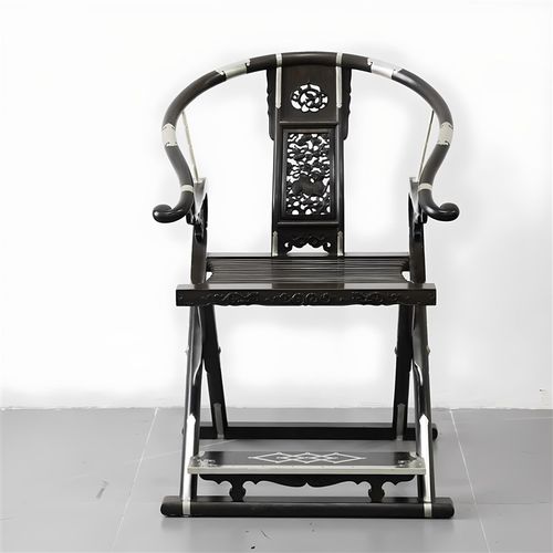 红木紫光檀麒麟交椅m三件套明清中式古典实木家具折叠椅圈椅太师