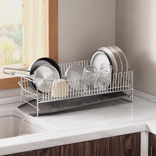 不锈钢新款 碗碟j架沥水架晾碗架窄边碗筷碗盘碗碟收纳架沥水碗架