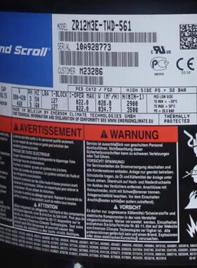 ZR11M3E-TWD-522 ZR12M3E-TWD-561/591 ZR11M3全新原装谷轮压缩机