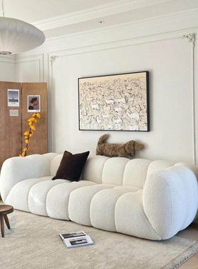 法式奶油风南瓜沙发客厅2024新款棉花糖直排大小户型泡芙tobo沙发