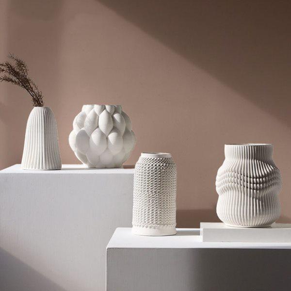 大秀家居 折皱3D打印陶瓷花样板房桌面干花插花软装饰摆件,家居饰品,花瓶,淘宝优惠券,粉丝福利购,淘宝优惠卷